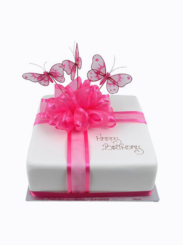 Present with Butterflies Cake